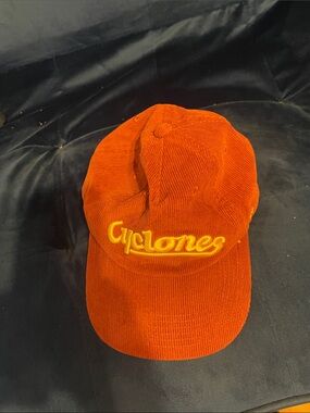 Cyclones Embroidered Orange Corduroy Cap